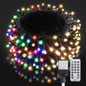 img 4 attached to 🎄 300 LED 108FT Color Changing Outdoor Christmas Lights - Warm White & Multi Color, 11 Modes Connectable Plug-In String Lights with Remote Control for Christmas Decorations, Christmas Tree Lights