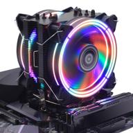 чёрный кулер cpu с подсветкой rgb: вентилятор h120d rgb, 6 cd 2.0 тепловых трубок — совместим с amd ryzen/intel lga1151. логотип