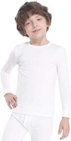 img 4 attached to 🔥 Warm and Cozy: MANCYFIT Boys' Fleece Lined Thermal Tops for All-Day Comfort