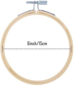 img 2 attached to Bulk Bamboo Circle Cross Stitch Hoop Set – Caydo 🎋 12 Pieces 6 Inch Embroidery Hoops for Round Ring Embroidery Projects