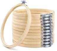 набор круглых вышивальных обручей bulk bamboo circle cross stitch hoop set – caydo 🎋 из 12 штук обручей диаметром 6 дюймов для круглых проектов по вышивке кольца. логотип