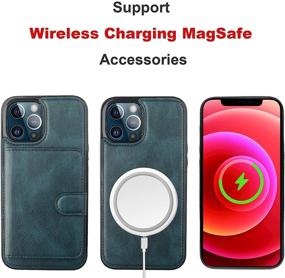 img 1 attached to Bocasal Wallet Case For IPhone 12/12 Pro Compatible With MagSafe Magnetic RFID Blocking Detachable Premium PU Leather Flip Case With Card Slots Holder Kickstand Wireless Charging 6