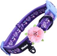 stylish purple-heart dog collar with removable pink flower for small, medium & large dogs ─ soft, thick, and comfortable bleies collar (l) logo