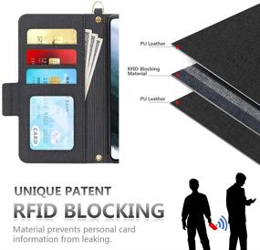 img 3 attached to 📱 Skycase Galaxy S21 Wallet Case 6.2", Samsung Galaxy S21 RFID Blocking Cover: Handmade Flip Folio Wallet Case with Card Slots & Detachable Hand Strap for Samsung Galaxy S21 6.2" 2021, Black