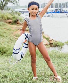 img 2 attached to 👙 RuffleButts Baby/Toddler Girls Ruffle Strap One Piece Swimsuit: Ultimate UPF 50+ Sun Protection!