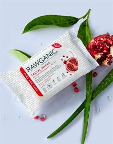 img 3 attached to 🌿 Rawganic Fragrance-Free Anti-Aging Hydrating Facial Wipes with Pomegranate and Aloe Vera - Biodegradable Organic Cotton Wipes, 2 Packs (50 Wipes)