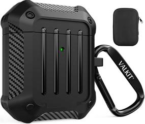 img 4 attached to 🎧 Valkit Compatible AirPods Case Cover: Full-Body Rugged Protective Airpods Cover with Keychain - Black