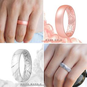 img 1 attached to 💍 ThunderFit Women's Breathable Air Grooves Silicone Wedding Rings - Ideal Wedding Bands and Promise Rings, 5.5mm