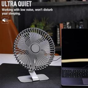 img 2 attached to 🌀 SLENPET 6-inch USB Desk Fan | Upgraded Strong Airflow | 4 Speeds | Ultra-quiet Operation | 90° Rotation | Portable Mini Powerful Desktop Fan | Small Personal Cooling Fan for Home, Office, and Outdoor Use