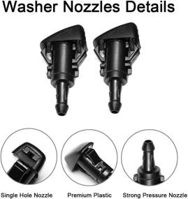 img 3 attached to 🚘 Dodge/Jeep/Ram Front Windshield Washer Nozzles Kit - OEM Replacement # 4805742AB, 5116079AA: Wiper Spray Washer Jet with 118 Inch Long Hose and 6 Connectors