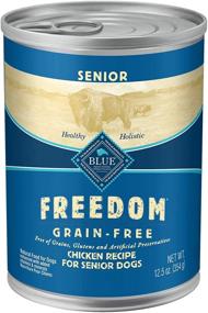 img 3 attached to 🐶 Blue Buffalo Freedom Grain Free Natural Senior Wet Dog Food - Chicken, 12.5oz cans (Pack of 12)