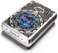 zippo armor case watch with arabesque shell inlay and etching on both sides - limited edition silver japan logo