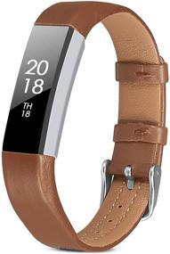 img 4 attached to 👍 Натуральные кожаные ремешки iHillon для замены на Fitbit Alta/ Alta HR/ Ace