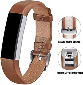 img 1 attached to 👍 Натуральные кожаные ремешки iHillon для замены на Fitbit Alta/ Alta HR/ Ace