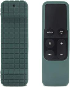 img 4 attached to 📺 Improved Midnight Green Silicone Case Cover for Apple TV 4K 5th / 4th Gen Remote, Enhanced Anti Slip Rubber Protective Skin Soft Bumper for Apple TV Siri Remote Controller