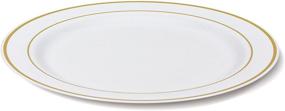 img 1 attached to 🍽️ Settings 50-Pack (10.25 Inch) Gold Trim Disposable Plastic Dinner Plates - Optimal for SEO