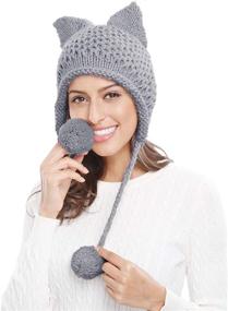 img 1 attached to 🐱 Warmth and Style Combined: Bellady Winter Cute Cat Ears Knit Hat with Ear Flap Crochet Beanie Hat