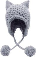 🐱 warmth and style combined: bellady winter cute cat ears knit hat with ear flap crochet beanie hat logo