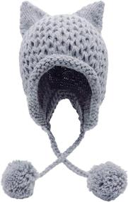 img 4 attached to 🐱 Warmth and Style Combined: Bellady Winter Cute Cat Ears Knit Hat with Ear Flap Crochet Beanie Hat