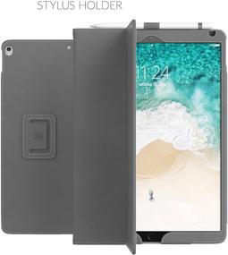 img 2 attached to 📱 Snugg iPad 10.2"/iPad Air 3/iPad Pro 10.5" Leather Case - Sharkskin Grey: Premium Protective Cover & Flip Stand