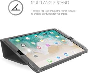 img 1 attached to 📱 Snugg iPad 10.2"/iPad Air 3/iPad Pro 10.5" Leather Case - Sharkskin Grey: Premium Protective Cover & Flip Stand