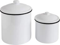 creative co-op set of two canisters - white, set of 2: a versatile storage solution logo