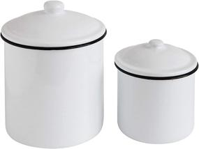 img 4 attached to Creative Co-Op Set of Two Canisters - White, Set of 2: A Versatile Storage Solution