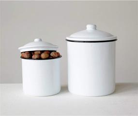 img 1 attached to Creative Co-Op Set of Two Canisters - White, Set of 2: A Versatile Storage Solution