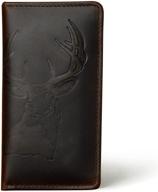 🦌 luxurious deer long wallet crafted with exquisite grain leather logo