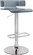 🪑 acme furniture rania adjustable swivel stool, gray & chrome логотип