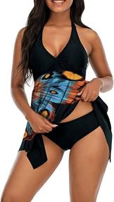 img 2 attached to Oiya Tankini Swimsuits Bathing Swimwear