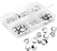 📎 40 pack metal pin backs with locking pin keepers: secure locking clasps in storage case logo