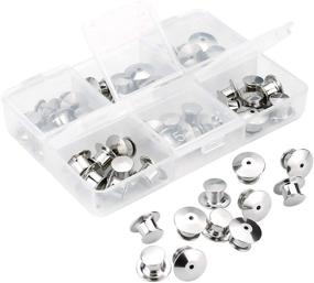 img 4 attached to 📎 40 Pack Metal Pin Backs with Locking Pin Keepers: Secure Locking Clasps in Storage Case