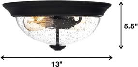 img 2 attached to 🔆 Exquisite Madalyn 13" Espresso Flush Mount - Elegant Seeded Glass Bowl Indoor Light