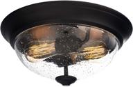 🔆 exquisite madalyn 13" espresso flush mount - elegant seeded glass bowl indoor light logo