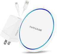 🔌 быстрая беспроводная зарядка nanami 7.5w с адаптером qc3.0 - совместима с iphone 13/12/se 2020/11 pro/xs max/xr/x/8 plus/airpods 2, samsung s21/s20/s10/s9/note 20. логотип