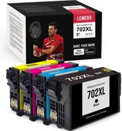 🖨️ high-yield lemero v1 remanufactured ink cartridge replacement (4 pack) for epson 702 702xl - compatible with wf-3720 wf-3730 logo