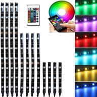🚗 12pc rgb car motorcycle led light kits - waterproof neon accent ground effect led underglow lighting strips with app wireless and ir remote control - ideal for motorcycle, scooter, golf cart, atv, suv, car logo
