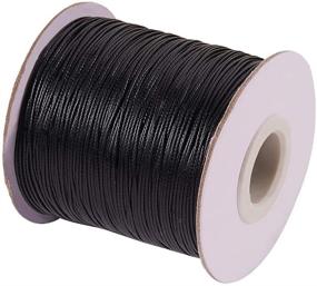 img 3 attached to JEWELEADER 185 Yards Waxed Cord Polyester - Black| Perfect for Jewelry Making, Macrame Crafting, Bracelets, and Leather DIY Projects