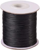 jeweleader 185 yards waxed cord polyester - black| perfect for jewelry making, macrame crafting, bracelets, and leather diy projects logo