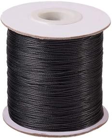 img 4 attached to JEWELEADER 185 Yards Waxed Cord Polyester - Black| Perfect for Jewelry Making, Macrame Crafting, Bracelets, and Leather DIY Projects