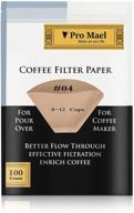 ☕️ #4 cone coffee filters - 100 count - disposable paper filters for pour over and drip coffee makers - enhances filtration, prevents blowouts - crafted from unbleached natural brown filter paper, imported from japan logo