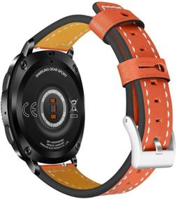 img 3 attached to ECSEM Band Compatible With Garmin Vivomove HR Bands Replacement Sewn Leather Watch Straps Accessories Wristband Colorful Sports Bracelet For Garmin Vivoactive 3/Forerunner 645/Vivomove 3/Venu (Orange)