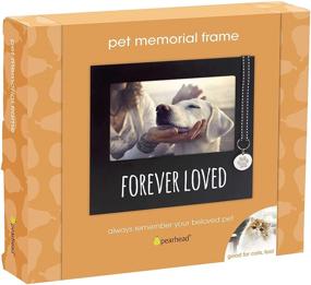img 1 attached to 🐾 Pearhead Pet Forever Loved Collar Tag Memorial Keepsake Picture Frame, Black - 7.25x6.75x0.5 Inches (1 Pack)
