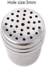 img 2 attached to Honbay 2PCS 5 oz Stainless Steel Dredge Salt Sugar Spice Pepper Shaker Seasoning Cans: Convenient Kitchen Seasoning Shakers for Salt, Sugar, Spice, and Pepper