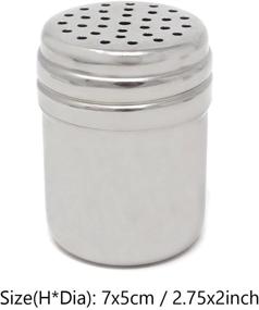 img 3 attached to Honbay 2PCS 5 oz Stainless Steel Dredge Salt Sugar Spice Pepper Shaker Seasoning Cans: Convenient Kitchen Seasoning Shakers for Salt, Sugar, Spice, and Pepper