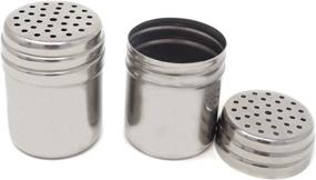 img 4 attached to Honbay 2PCS 5 oz Stainless Steel Dredge Salt Sugar Spice Pepper Shaker Seasoning Cans: Convenient Kitchen Seasoning Shakers for Salt, Sugar, Spice, and Pepper