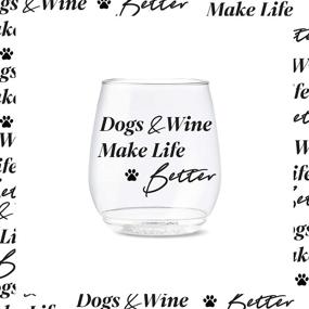 img 1 attached to 🍷 Premium Quality Unbreakable Plastic Wine Glasses - TOSSWARE POP 14oz Vino Wine & Dog Series, SET OF 6, Crystal Clear & Recyclable