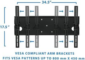 img 1 attached to 📺 Mount-it! Heavy-Duty and Full Motion TV Wall Mount for 42” – 70” Flat Screens, 220 Lb Load Capacity, MAX VESA 800 x 450, Black (MI-DAA0-80)