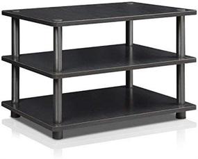 img 2 attached to 📺 FURINNO Turn-N-Tube Easy Assembly 3-Tier Corner TV Stand, Stylish Blackwood Finish, Space-Saving Design